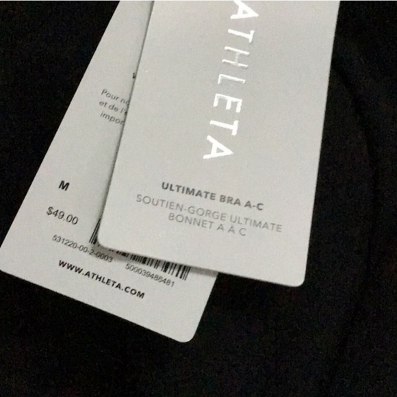 Athleta Ultimate Bra Black Medium A-C MSRP $49 FPS032 - Picture 4 of 10